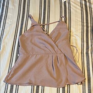 She and Sky Mauve Wrap-Front Camisole